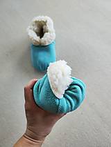 Ponožky, pančuchy, obuv - Vlnienka Barefoot Merino wool Slippers / Capačky 100% ovčia vlna Baranček Mint Green - 16305724_
