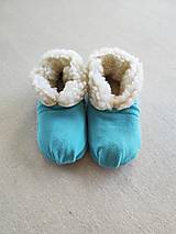 Ponožky, pančuchy, obuv - Vlnienka Barefoot Merino wool Slippers / Capačky 100% ovčia vlna Baranček Mint Green - 16305726_