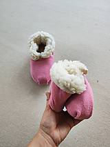 Ponožky, pančuchy, obuv - Vlnienka Barefoot Merino wool Slippers / Capačky 100% ovčia vlna Baranček Ružové - 16305830_
