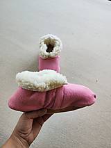 Ponožky, pančuchy, obuv - Vlnienka Barefoot Merino wool Slippers / Capačky 100% ovčia vlna Baranček Ružové - 16305833_