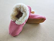 Ponožky, pančuchy, obuv - Vlnienka Barefoot Merino wool Slippers / Capačky 100% ovčia vlna Baranček Ružové - 16305834_