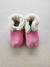 Ponožky, pančuchy, obuv - Vlnienka Barefoot Merino wool Slippers / Capačky 100% ovčia vlna Baranček Ružové - 16305836_