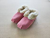 Ponožky, pančuchy, obuv - Vlnienka Barefoot Merino wool Slippers / Capačky 100% ovčia vlna Baranček Ružové - 16305841_