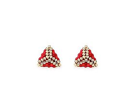 Náušnice - Valentínska kolekcia – farebné geometrické náušnice (Červená) - 16307471_