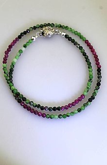 Náhrdelníky - rubín v zoisite náhrdelník - 16304940_