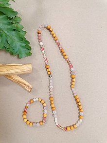 Náramky - Set náhrdelník a náramok z palo santo a minerálov - 16305508_
