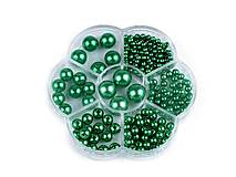 Korálky - Sada plastových voskových korálikov v boxe - zelená - 16305311_