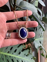 Náhrdelníky - Macrame náhrdelník- lapis lazuli - 16305084_