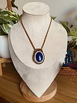 Náhrdelníky - Macrame náhrdelník- lapis lazuli - 16305085_