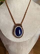 Náhrdelníky - Macrame náhrdelník- lapis lazuli - 16305087_