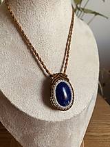 Náhrdelníky - Macrame náhrdelník- lapis lazuli - 16305089_
