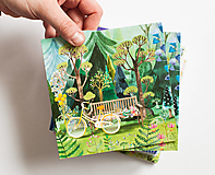 Papier - Pohľadnica " lesom na zbere" - 16305987_