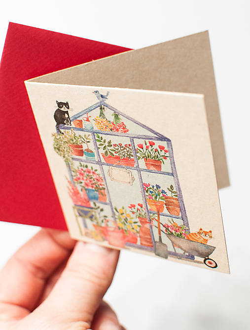 Papiernictvo - RecyMini prianie s obálkou - skleník - 16306276_