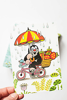 Papiernictvo - Pohľadnica "Krteček v daždi " - 16305920_