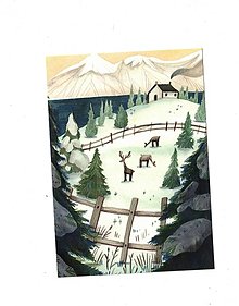 Papiernictvo - Pohľadnica " Zimná rozprávka" - 16306393_