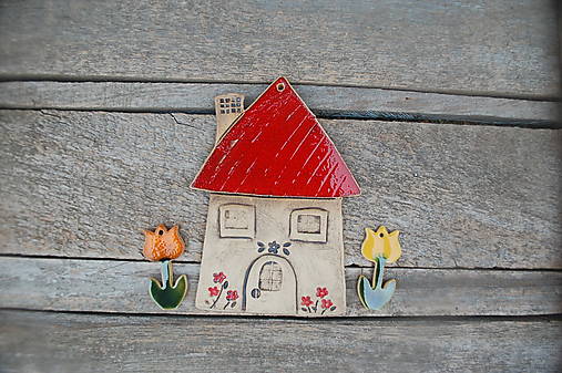 Keramický domček - väčší (Červená)