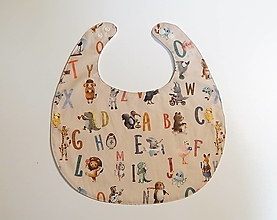 Detské doplnky - Detský podbradník - abeceda so zvieratkami - 16307178_