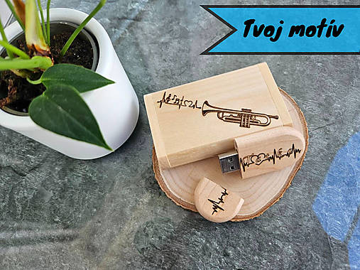 Papiernictvo - USB kľúč drevený 32 GB + krabička - s vlastným motívom (USB kľúč drevený 32 GB + krabička) - 16304680_