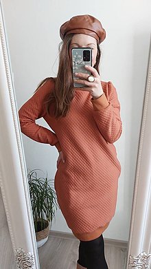 Šaty - Oranžové mikinové šaty / Dlhá mikina - 16305608_