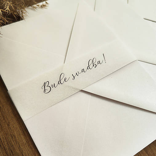 Papiernictvo - Transparentný pásik na obálku - Bude svadba! - 16309200_