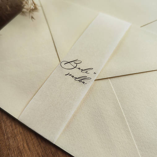 Papiernictvo - Transparentný pásik na obálku - Bude svadba - 16309220_