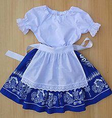Detské oblečenie - Sukienka Biely folklór na modrej - 16309265_
