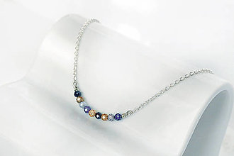 Náhrdelníky - jemný náhrdelník so zirkónmi / Ag925 (sweet (fialová a broskyňová)) - 16310068_