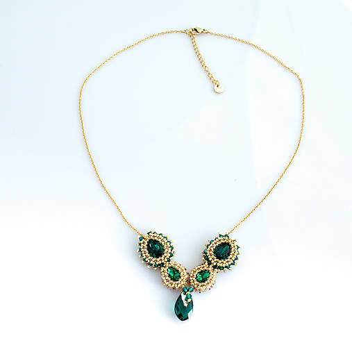 Smaragdovo zlatý náhrdelník