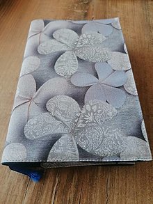Obalový materiál - Látkový obal na knihu ŠEDÝ KVET - 16308191_