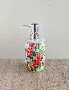 Nádoby - dávkovač na mydlo lúčne kvety - 16309766_