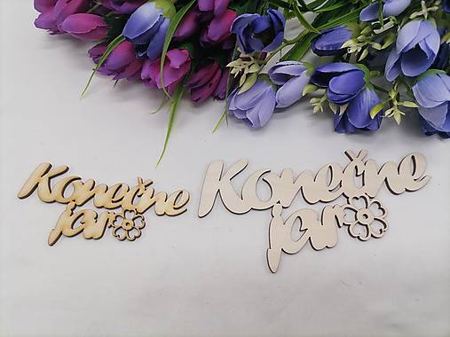 Polotovary - Drevený nápis konečne jar - 16309003_