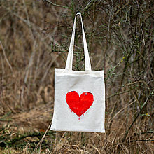 Nákupné tašky - Plátená taška - srdce, ruža - 16308000_