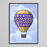Grafika - Teplovzdušný balón ornamentový - pestroň - 16308935_