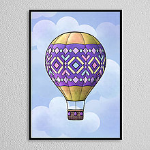 Grafika - Teplovzdušný balón ornamentový - pestroň - 16308935_