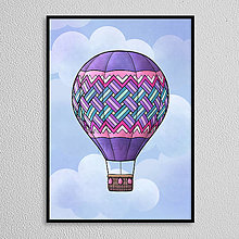 Grafika - Teplovzdušný balón ornamentový - pletenec uletenec - 16308983_
