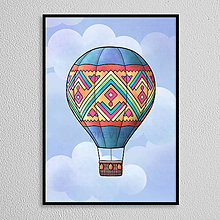 Grafika - Teplovzdušný balón ornamentový - cik cak-er - 16308992_