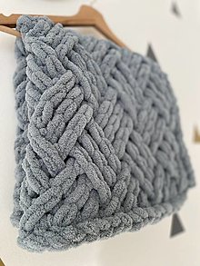 Detský textil - Háčkovaná deka TEO (70x70cm - Šedá) - 16311490_
