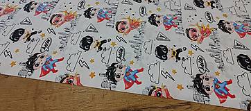 Textil - Bavlnená látka -Superhrdinovia- cena za 10 centimetrov - 16311978_