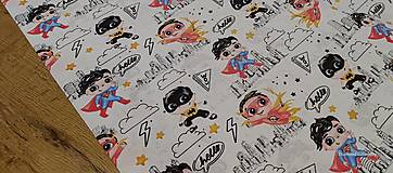 Textil - Bavlnená látka -Superhrdinovia- cena za 10 centimetrov - 16311979_