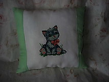 Úžitkový textil - Vankúšik mačička - 16311618_
