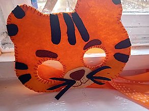 Detské doplnky - Karnevalová maska z filcu (Tigrík) - 16310344_