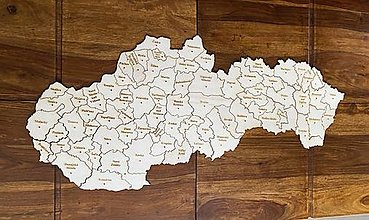 Dekorácie - Drevená mapa Slovenska - 16311190_