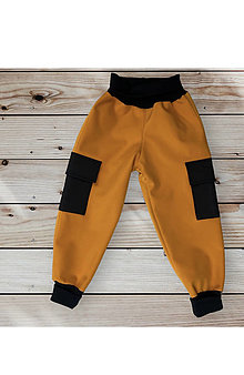 Detské oblečenie - Nohavice Softshell "Mango" Oranžové S Vreckami - 16312513_