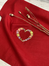 Úžitkový textil - Valentínska Červená Ľanová utierka ,,nežné SRDCE" - 16311202_