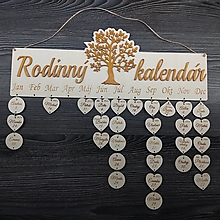 Dekorácie - Rodinný kalendár STROM RODINY (Základ orechový nápis/orechový strom) - 16310542_