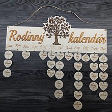 Dekorácie - Rodinný kalendár STROM RODINY (Základ orechový nápis/palisandrový strom) - 16310543_