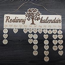 Dekorácie - Rodinný kalendár STROM RODINY (Základ palisandrový nápis/palisandrový strom) - 16310547_