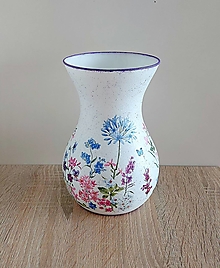 Dekorácie - sklenená váza lúčne kvety - 16310324_