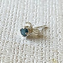 Náušnice - Blue Diamond Ag925 Stud Single Earring / Single náušnica s modrým diamantom A0023 - 16314227_