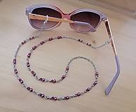 Iné šperky - Retiazka na okuliare - fialové odtiene - chirurgická oceľ - 16314131_